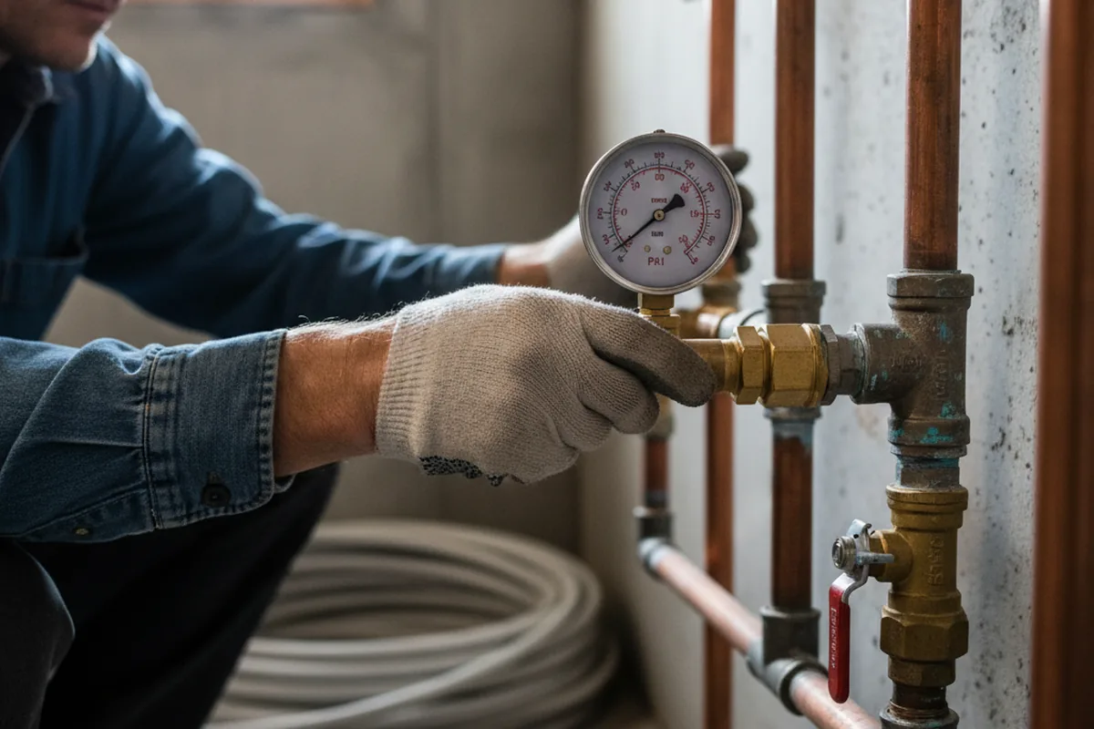 Pressure testing a repaired line during Water Line Repair in Laramie